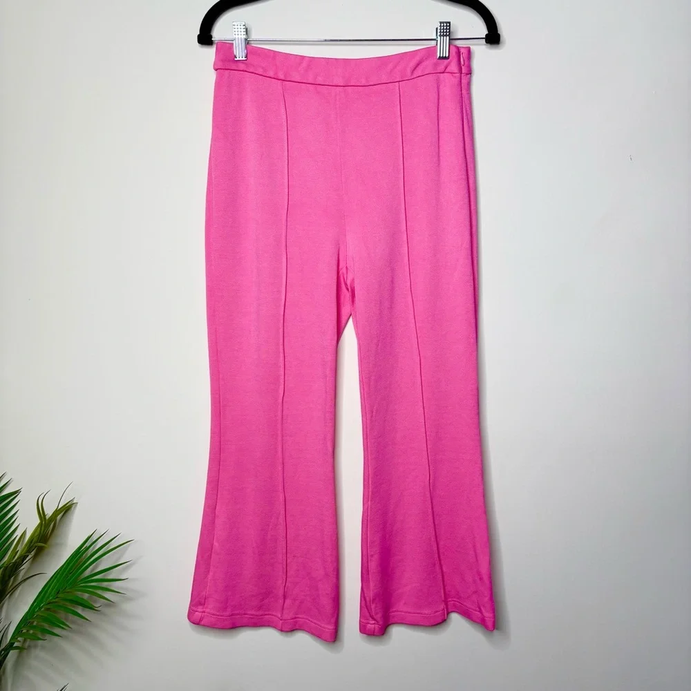 Tuckernuck x Atlantic Pacific Kick Flare Pants Peony Pink Crop Stretch - Picture 3 of 7